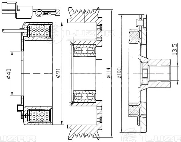 Муфта электромагнитная компрессора кондиционера для автомобилей Hyundai Solaris (10-)/Kia Rio (10-)