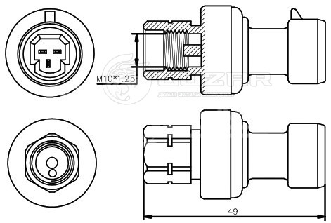 Датчик давления хладагента Opel Astra H (04-)/Chevrolet Cruze (09-)
