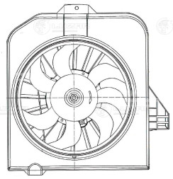 Электровентилятор кондиционера для автомобилей Dodge Caravan (01-)/Chrysler Voyager (01-) (с кожухом)