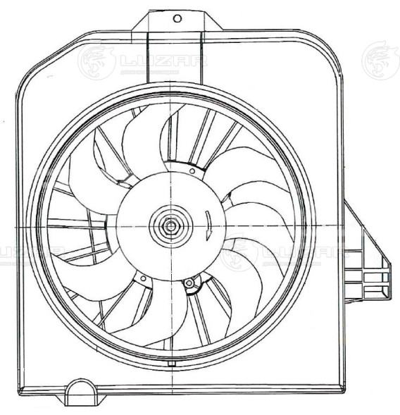 Электровентилятор кондиционера для автомобилей Dodge Caravan (01-)/Chrysler Voyager (01-) (с кожухом)