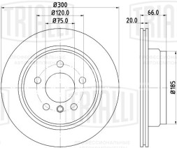Диск тормозной задний для автомобилей BMW 3 (F30) (11-) / 4 (F32) (13-) d=300 окрашенный
