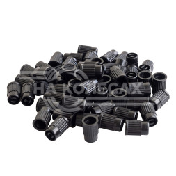 Колпачки на шинный вентиль с ключом, черные, пластик (60 шт.)