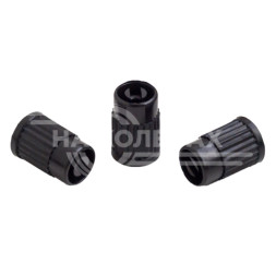 Колпачки на шинный вентиль с ключом, черные, пластик (60 шт.)