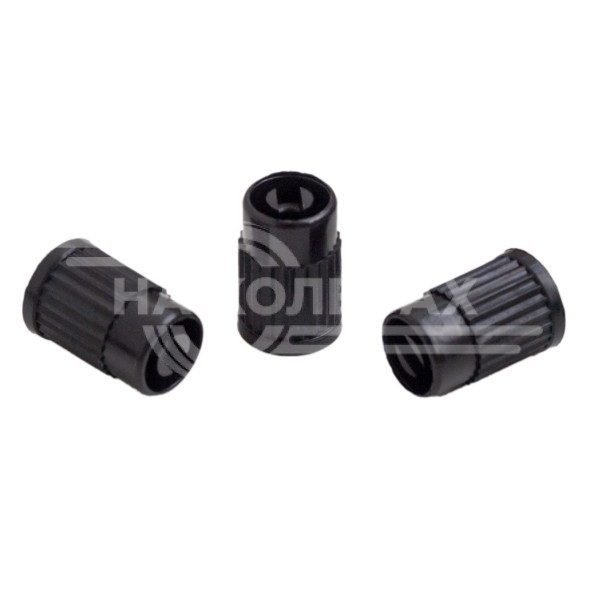 Колпачки на шинный вентиль с ключом, черные, пластик (60 шт.)