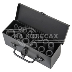 Набор головок ударных 1/2&quot; 78мм 14 пр. (10-27мм) мет. кейс.