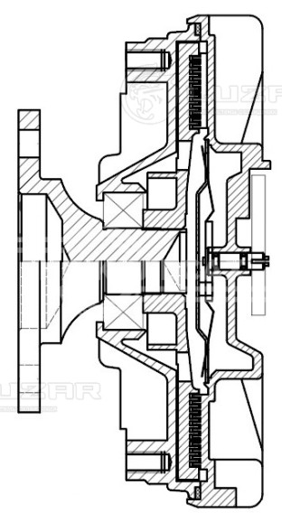 Муфта вязкостная для автомобилей КАМАЗ с дв. 740.30, 740.31 Евро-2 (с 2007 г.) (без крыльчатки)