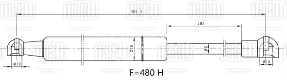 Амортизатор (упор) крышки багажника для автомобиля Лада Granta лифтбэк