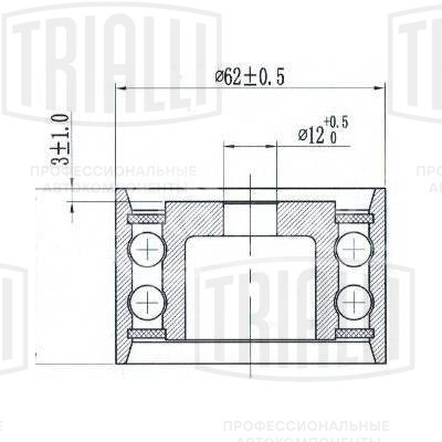 Ролик ГРМ для автомобилей Toyota LC Prado 90 (96-) 3.4i (опор.) (CM 6199)