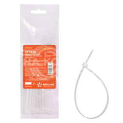 Стяжки (хомуты) кабельные 3,6*150 мм, пластиковые, белые, 10 шт.