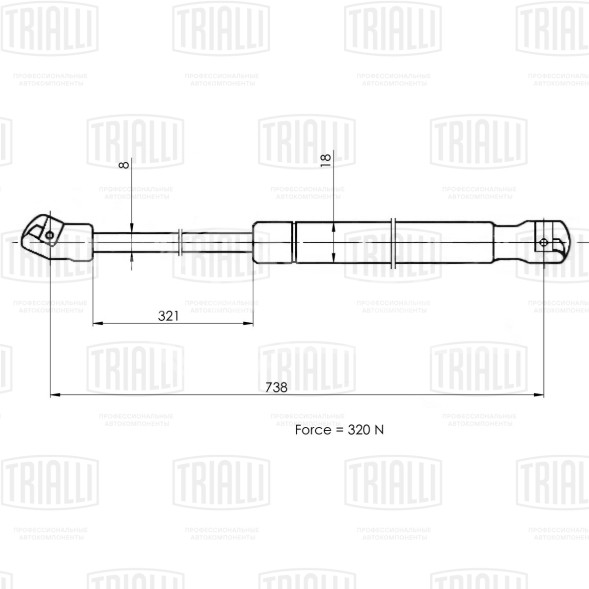 Амортизатор (упор) капота для автомобиля Volkswagen Passat B7 (10-)