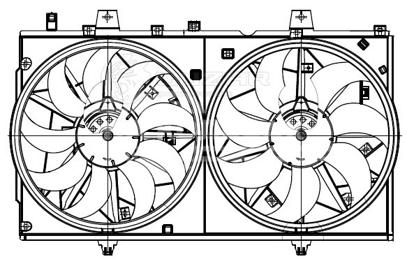 Электровентилятор охлаждения для а/м Nissan X-Trail (T32) (14-) (2 вент.) (с кожухом)