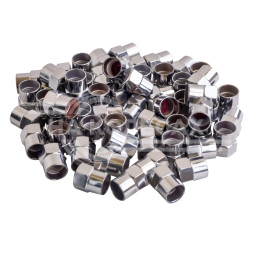 Колпачки на шинный вентиль, шестигранные, пластик, цвет хром (60 шт.)