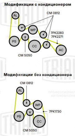 Ролик приводный ремня для автомобилей Kia Sorento (02-)/Hyundai H-1 (07-) 2.5d (опорный) (CM 0812)