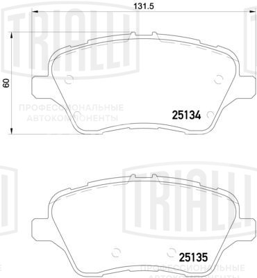 Колодки тормозные дисковые передние для автомобилей Ford Fiesta VI (08-) 132x60