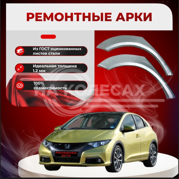 Ремонтные задние арки Honda Civic 5