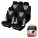 Чехлы для сидений универсал. &quot;RS-1k&quot;, передн./задн.(9 предм.), полиэстер, черн./сер.