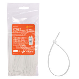 Стяжки (хомуты) кабельные 3,6*150 мм, пластиковые, белые, 100 шт.