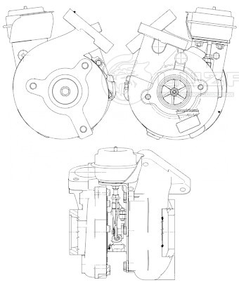 Турбокомпрессор для а/м Nissan Pathfinder(05-)/Navara (05-) 2.5D [YD25DDTi] (тип GT2056V)
