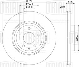 Диск тормозной передний для автомобилей Mazda CX-9 (16-) d=320 (окрашенный)