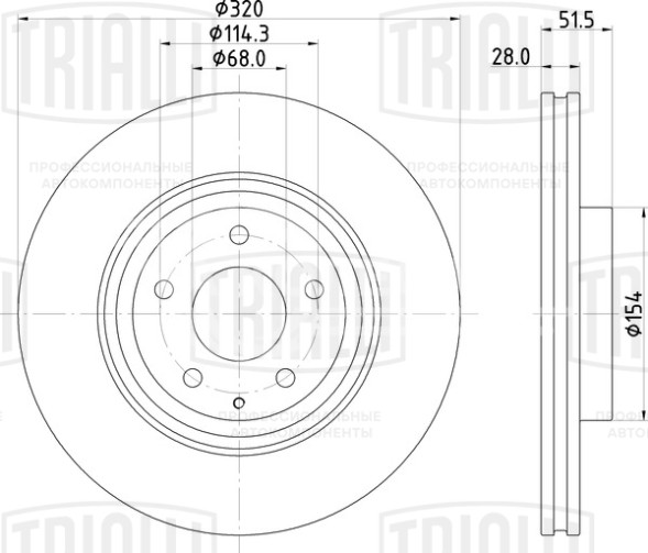 Диск тормозной передний для автомобилей Mazda CX-9 (16-) d=320 (окрашенный)