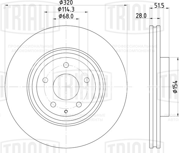 Диск тормозной передний для автомобилей Mazda CX-9 (16-) d=320 (окрашенный)