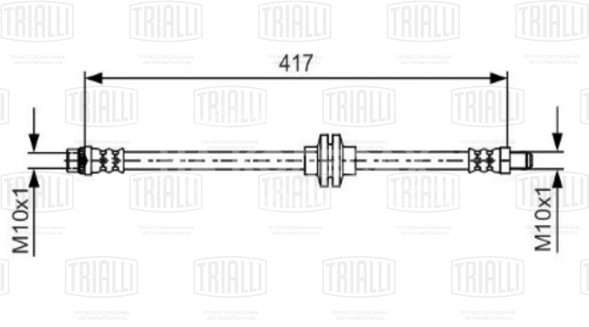 Шланг тормозной передний для автомобилей Renault Duster (10-)/Kaptur (16-)/Arkana (19-) L=443мм