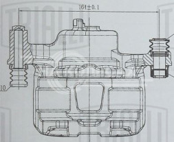 Суппорт тормозной для автомобилей Hyundai Accent (99-)/Getz (02-) передний левый d=54мм