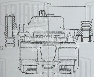 Суппорт тормозной для автомобилей Hyundai Accent (99-)/Getz (02-) передний левый d=54мм