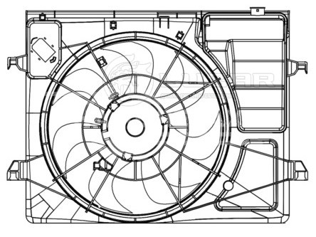 Электровентилятор охлаждения для автомобилей KIA Cerato II (09-) (с кожухом и резистором)