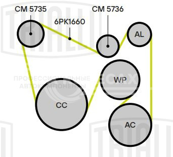 Ролик приводного ремня для автомобилей Kia Ceed (18-) 1.4i [Kappa] (с натяжным механизмом)
