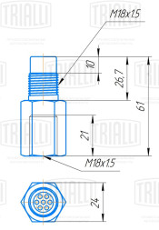 Эмулятор (обманка) датчика кислорода с керамическим мини катализатором, прямой