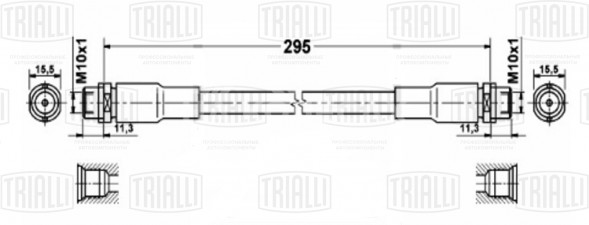 Шланг тормозной передний для автомобилей VW Passat B5 (96-)/Skoda Superb (01-)/Audi A4 B5 (94-) L=320мм