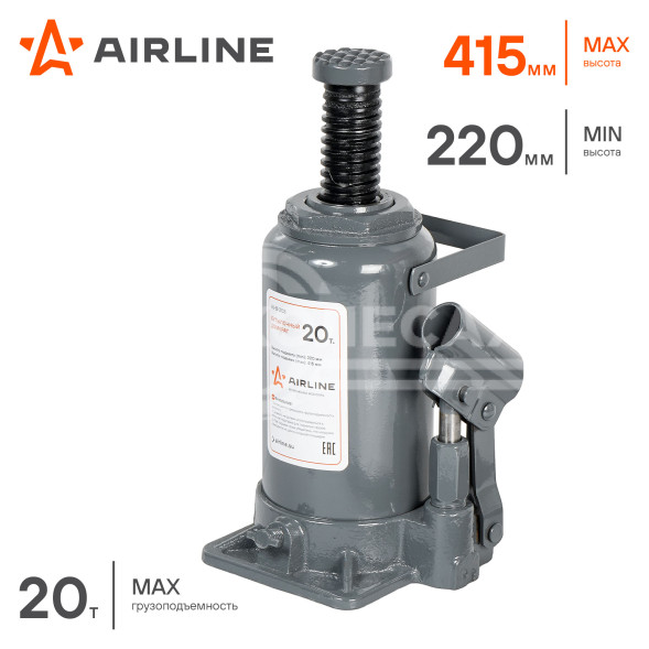 Домкрат бутылочный 20т 220-415мм