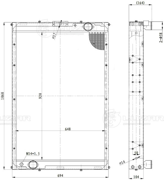 Радиатор охлаждения для автомобилей КАМАЗ 6350