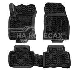Ковры для Nissan X-Trail (T32) (14-), 4 шт., выс. борт, 3D с подпятником, ТЭП, черн.