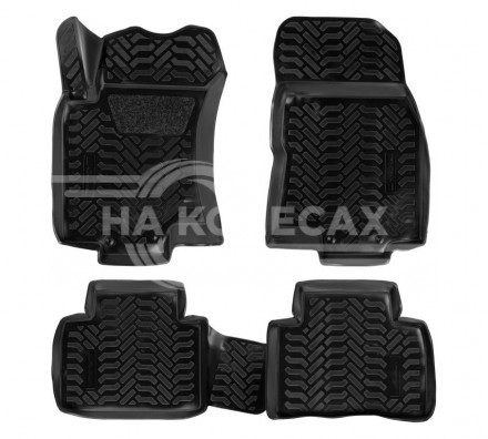 Ковры для Nissan X-Trail (T32) (14-), 4 шт., выс. борт, 3D с подпятником, ТЭП, черн.