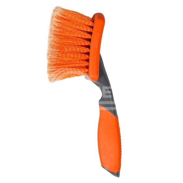 Щетка для мытья с мягкой распушенной щетиной, прорезиненные ручка и кант (25 см)