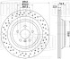 Диск тормозной задний для автомобилей Mercedes GL (X166) (12-) / GLE (W166) (15-) d=345 (перфорированный)