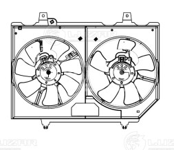 Электровентилятор охлаждения для автомобилей Nissan X-Trail (T30) (01-) 2.0i/2.5i (2 вент.) (с кожухом)