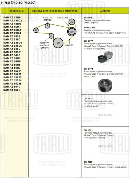 Ролик приводного ремня для автомобилей ГАЗ/УАЗ (ЗМЗ-405/406/409) (натяжной) (с кронтшейном) (CM 1091)