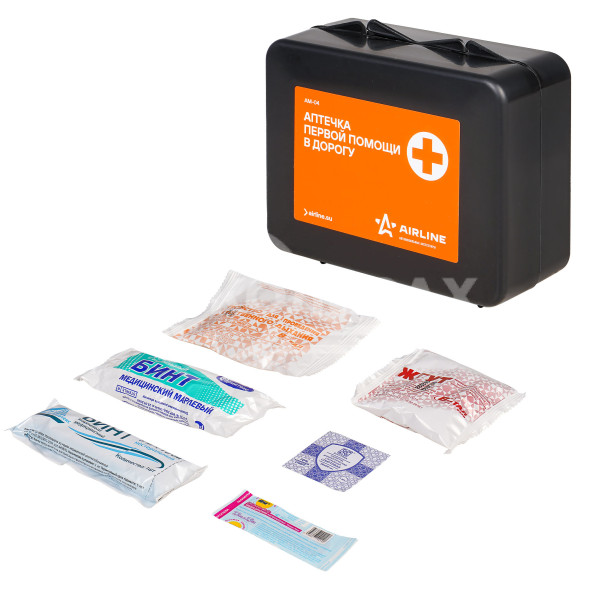 Аптечка первой помощи в дорогу, пластиковый футляр