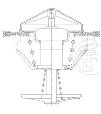 Термостат для автомобилей ГАЗ/КАМАЗ Евро-2 (обрезиненный клапан) (82°С) (термоэлемент)