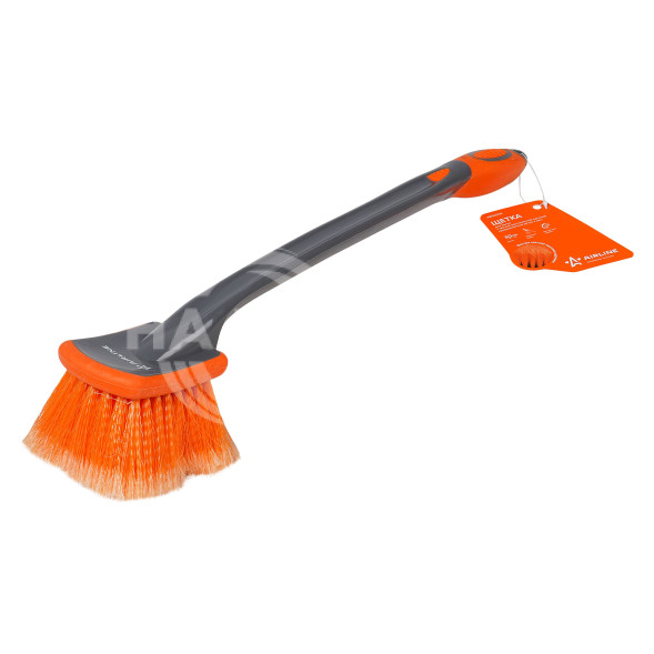 Щетка для мытья с мягкой распушенной щетиной, прорезиненные ручка и кант (50 см)