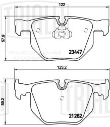 Колодки тормозные дисковые задние для автомобилей BMW 7 (E65/66/67) (01-) (в комплекте с датчиком износа)