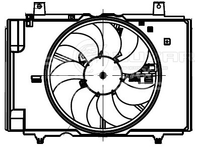 Электровентилятор охлаждения для автомобилей Nissan Juke (10-) 1.6i (с кожухом)