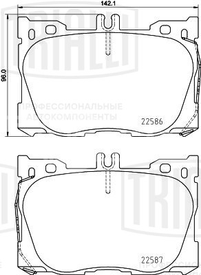 Колодки тормозные дисковые передние для автомобилей Mercedes GLC (X253) (15-) AMG