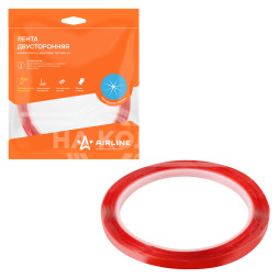 Лента двусторонняя клейкая (скотч), 6мм*3м, акриловая вспененная основа, прозрачная