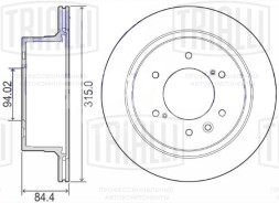 Диск тормозной задний для автомобилей Mitsubishi Pajero Sport (15-) d=315