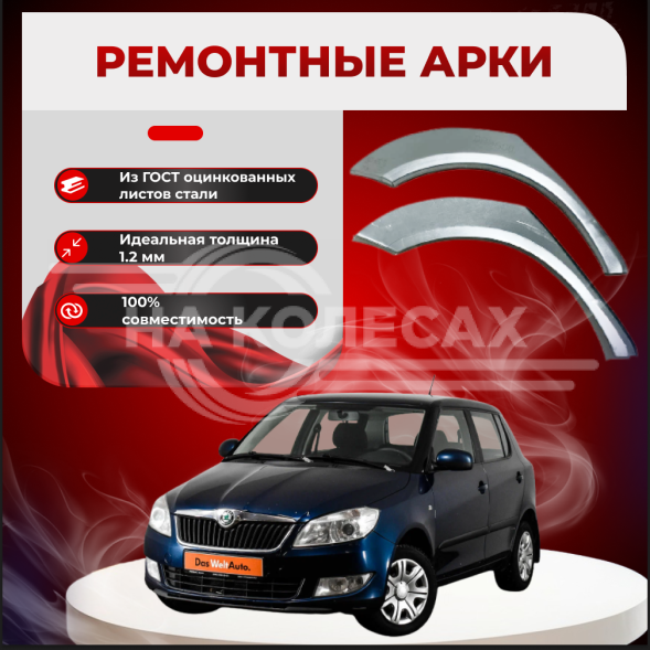 Ремонтные задние арки Škoda Fabia 2