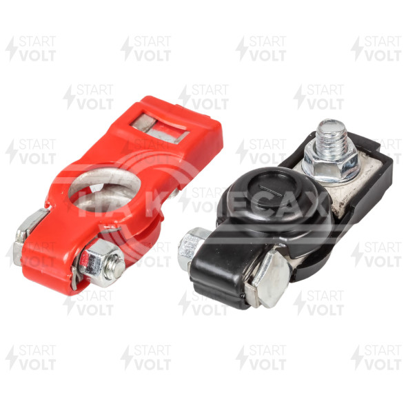 Клеммы АКБ в комплекте латунь в пластиковом изоляторе, болт и гайка